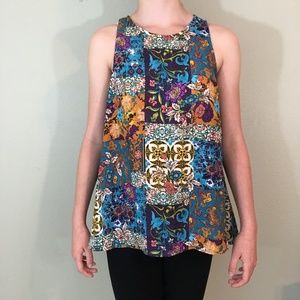 Eyeshadow High-Low Crew Neck Top, Juniors Size M